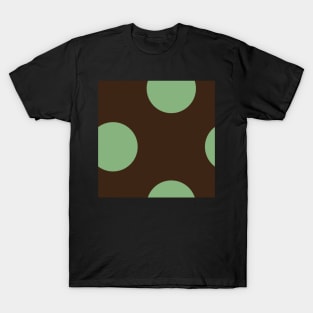 minimalist polka dot chocolate brown and mint green graphic pattern T-Shirt